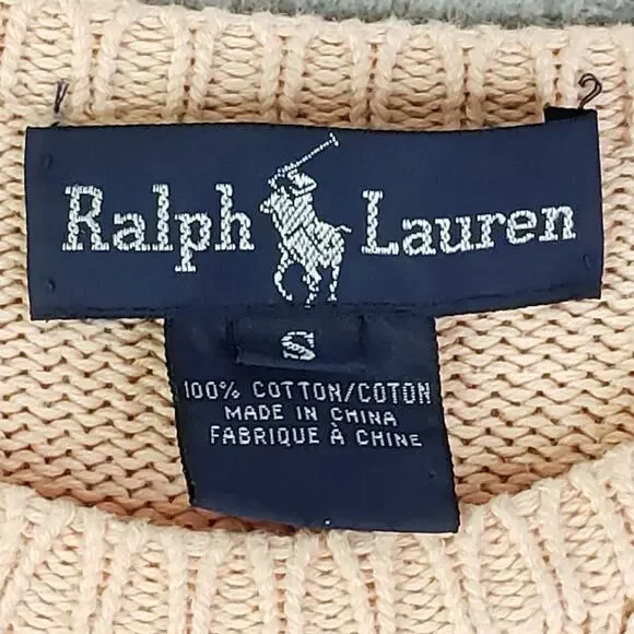 Polo Ralph Lauren Vtg Sweater Pullover Women’s Size S/M Knit Sherbet Peach - Picture 5 of 7